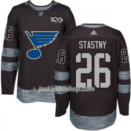 Miehille NHL St. Louis Blues Pelipaita Paul Stastny 26 1917-2017 100th Anniversary Adidas Musta Authentic